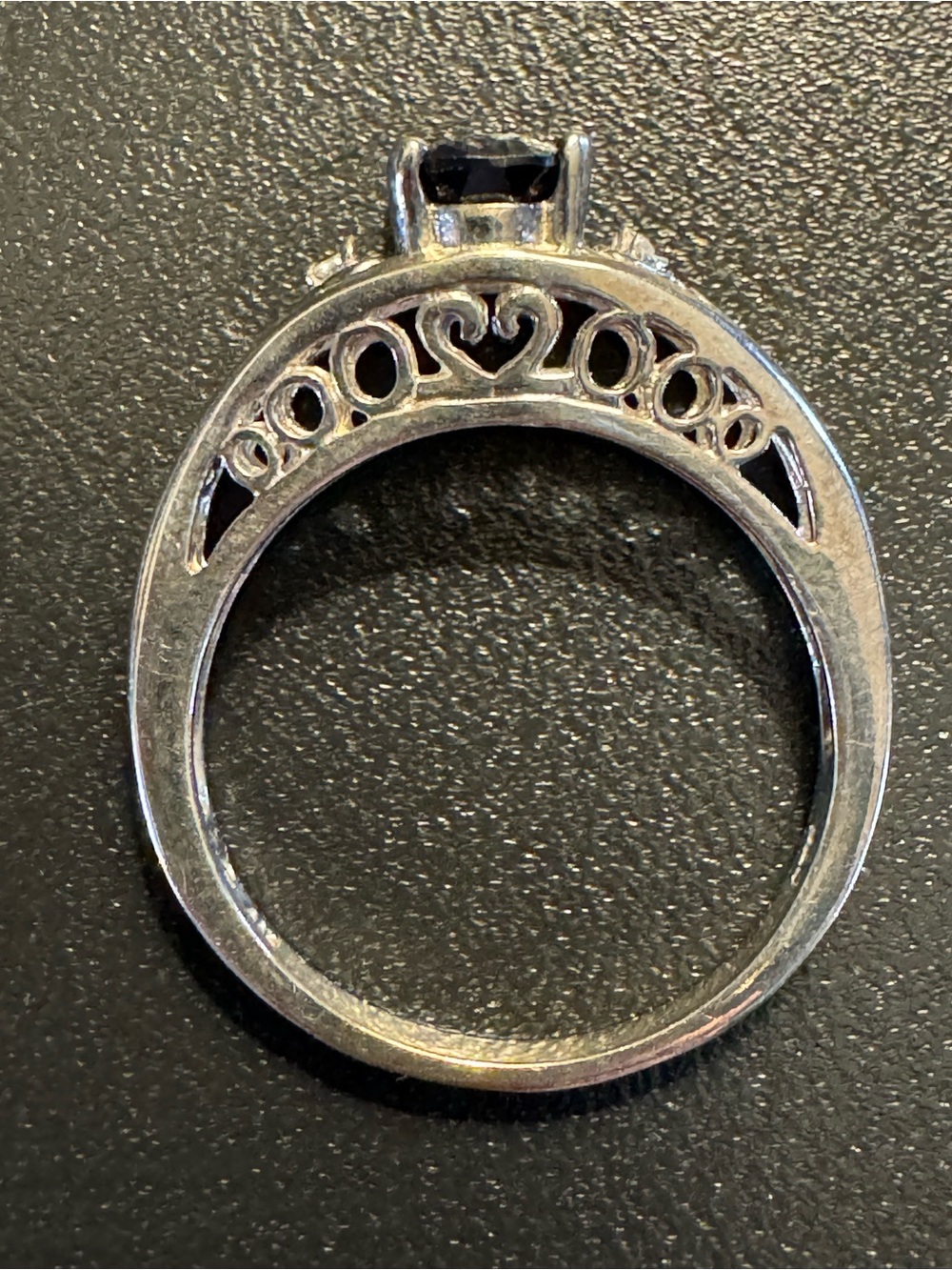 Sterling Silver Blue Sapphire Filigree Ring Size 8.75 - Picture 4 of 8